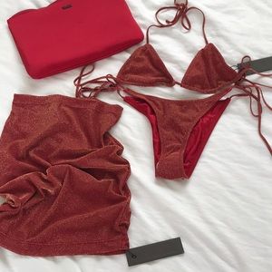NWT Triangl RUBY Sparkle Vinca Luna Bikini Skirt S